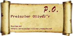 Preiszler Olivér névjegykártya
